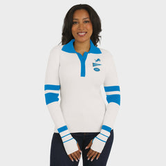 Detroit Lions WEAR by Erin Andrews Women's Ribbed Henley Polo Sweater
