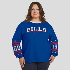 Buffalo Bills WEAR by Erin Andrews Women's Plus Size Sport Long-Sleeve T-Shirt