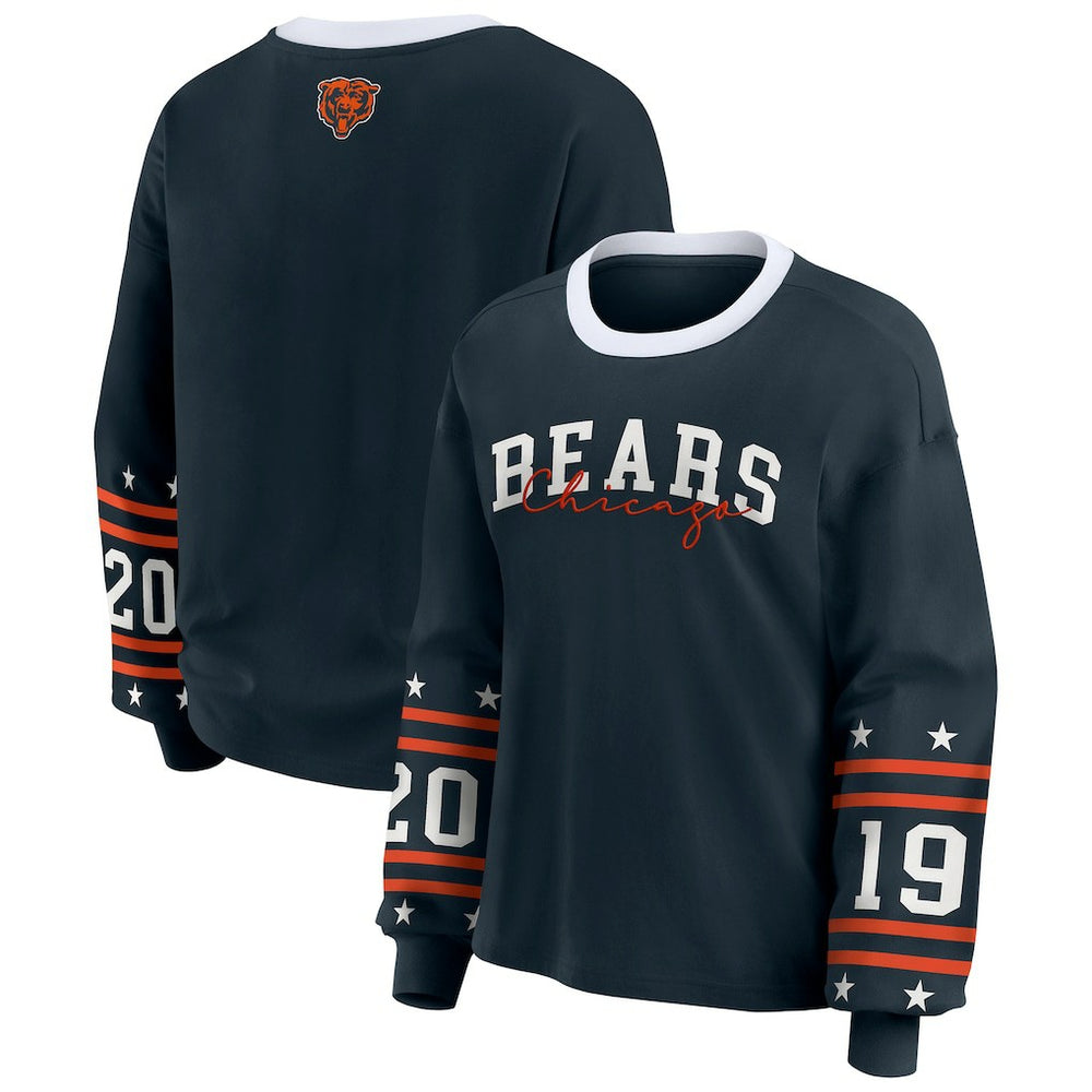 Chicago Bears WEAR by Erin Andrews Women's Plus Size Sport Long-Sleeve T-Shirt