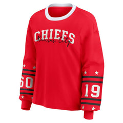 Kansas City Chiefs WEAR by Erin Andrews Women's Plus Size Sport Long-Sleeve T-Shirt
