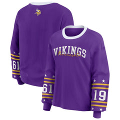 Minnesota Vikings WEAR by Erin Andrews Women's Plus Size Sport Long-Sleeve T-Shirt