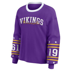 Minnesota Vikings WEAR by Erin Andrews Women's Plus Size Sport Long-Sleeve T-Shirt