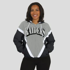 Las Vegas Raiders WEAR by Erin Andrews Women's Retro Crinkle Full-Zip Hoodie Windbreaker