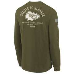 Kansas City Chiefs Nike Youth 2025 Salute to Service Sideline Long Sleeve T-Shirt