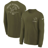 Detroit Lions Nike Youth 2025 Salute to Service Sideline Long Sleeve T-Shirt