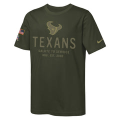 Houston Texans Nike Youth 2025 Salute to Service Sideline Dri-FIT T-Shirt