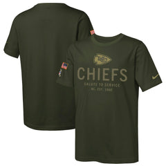 Kansas City Chiefs Nike Youth 2025 Salute to Service Sideline Dri-FIT T-Shirt