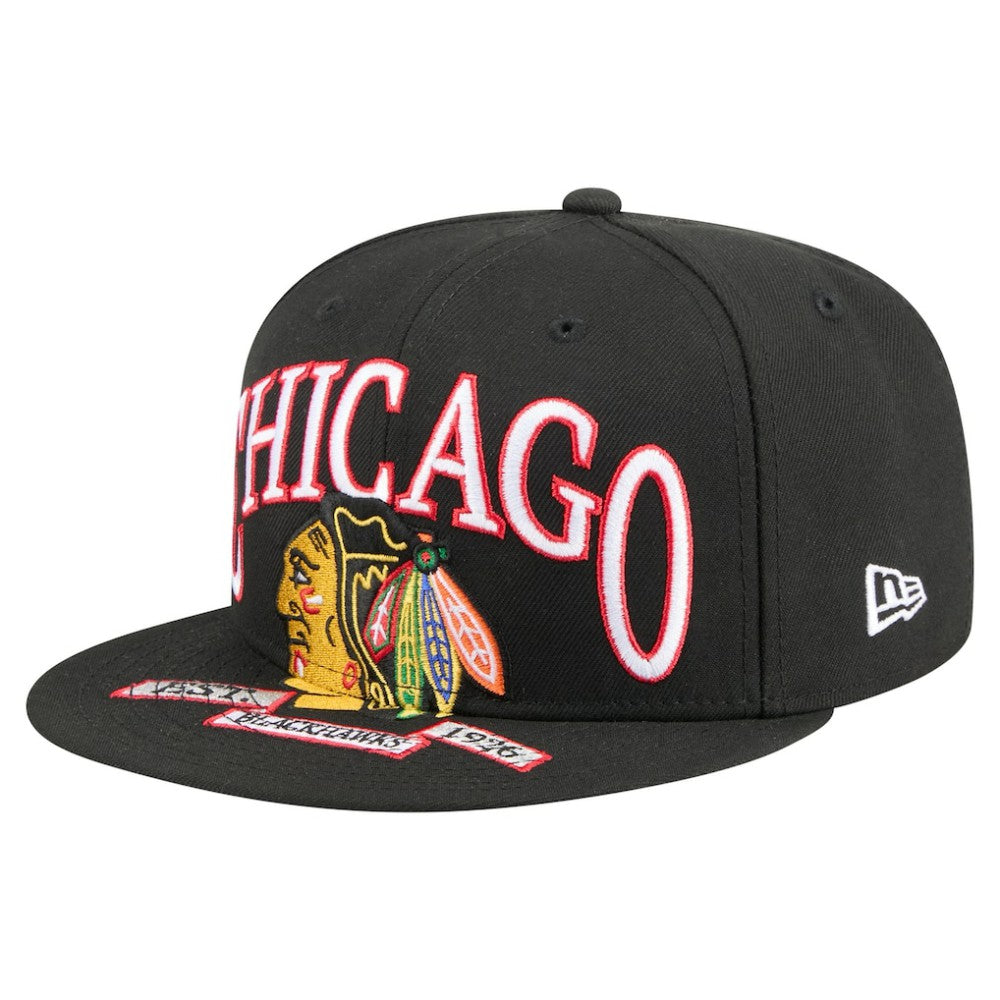 Chicago Blackhawks New Era Oversized Vintage Arch 59Fifty Fitted Hat Discount