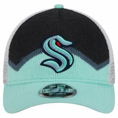 Seattle Kraken New Era Hockey Sock 9FORTY A-Frame M-Crown Adjustable Trucker Hat For Sale