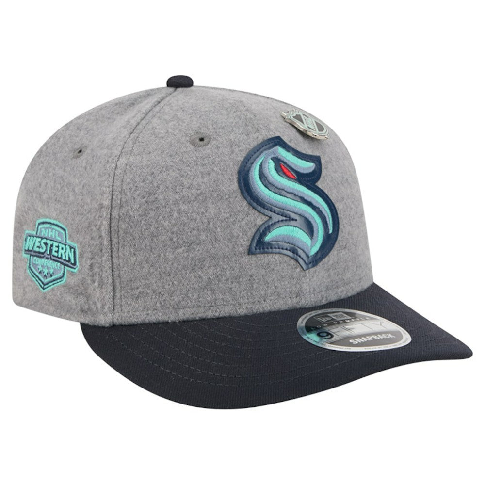 Seattle Kraken New Era Wool Pin Low Profile 9FIFTY Snapback Hat On Sale