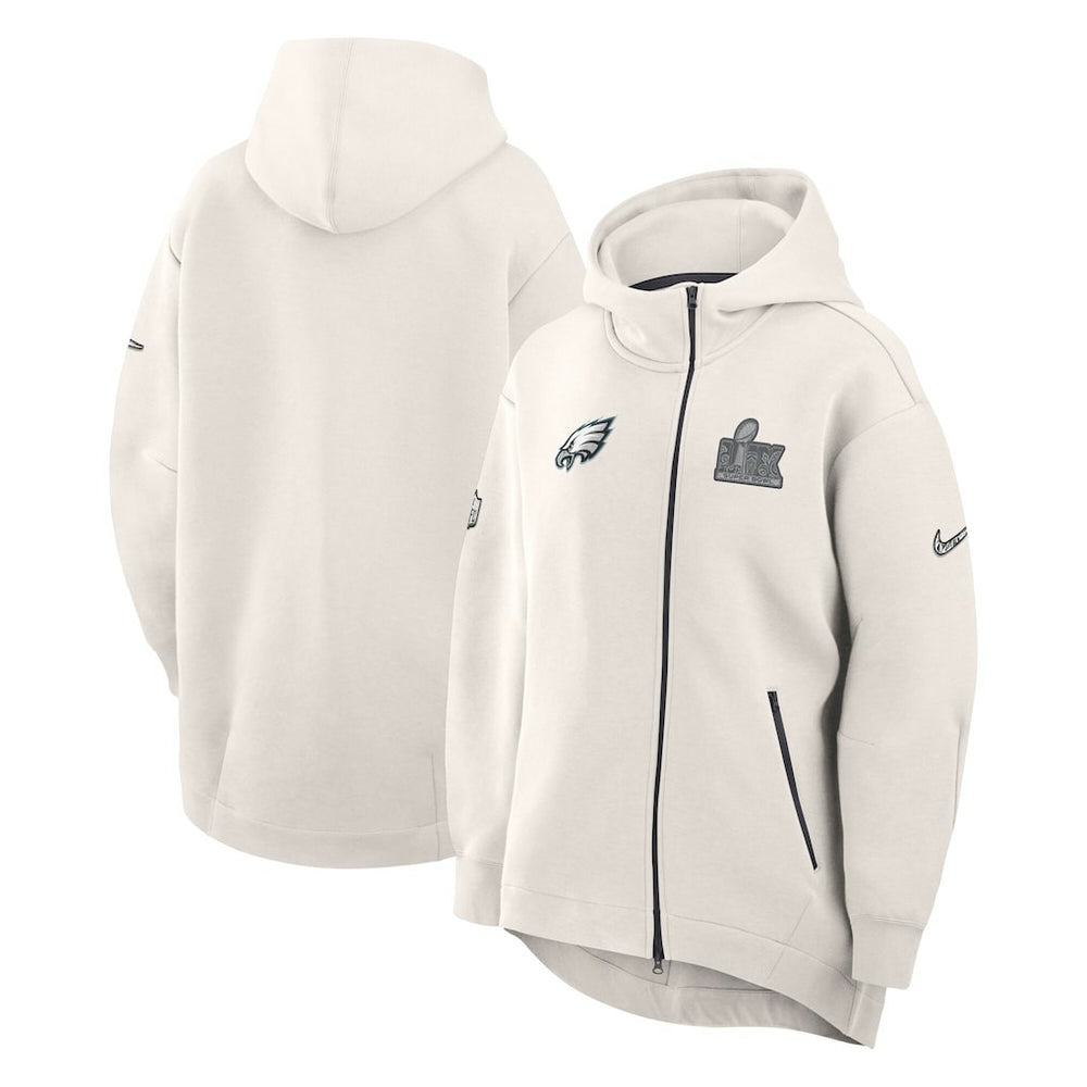Philadelphia Eagles Nike Women's Super Bowl LIX Opening Night Tech Fleece Full-Zip Hoodie