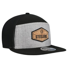 Pittsburgh Steelers New Era Cork Split Panel 9FIFTY Trucker Snapback Hat