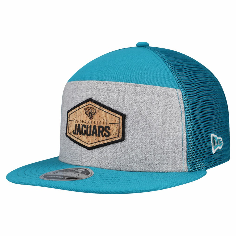 Jacksonville Jaguars New Era Cork Split Panel 9FIFTY Trucker Snapback Hat