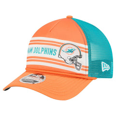 Miami Dolphins New Era Linear A-Frame 9FORTY Adjustable Hat