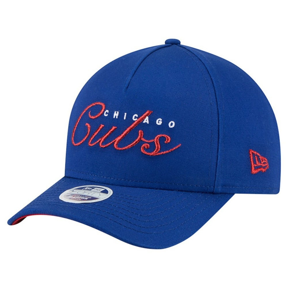 Chicago Cubs New Era Women's Metallic A-Frame 9FORTY Adjustable Hat | MLB Discount