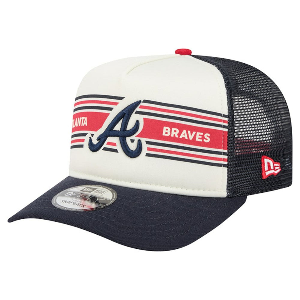 Atlanta Braves New Era Banner A-Frame 9FIFTY Trucker Snapback Hat | MLB For sale