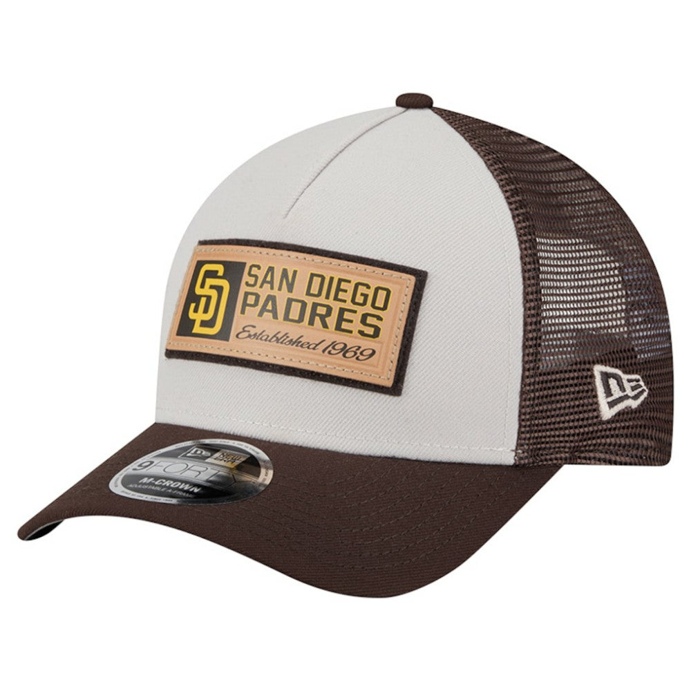 San Diego Padres New Era Text A-Frame Trucker 9FORTY Hat | MLB For sale
