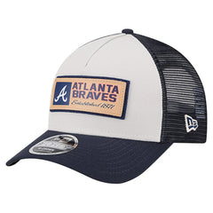 Atlanta Braves New Era Text A-Frame Trucker 9FORTY Hat | MLB For sale
