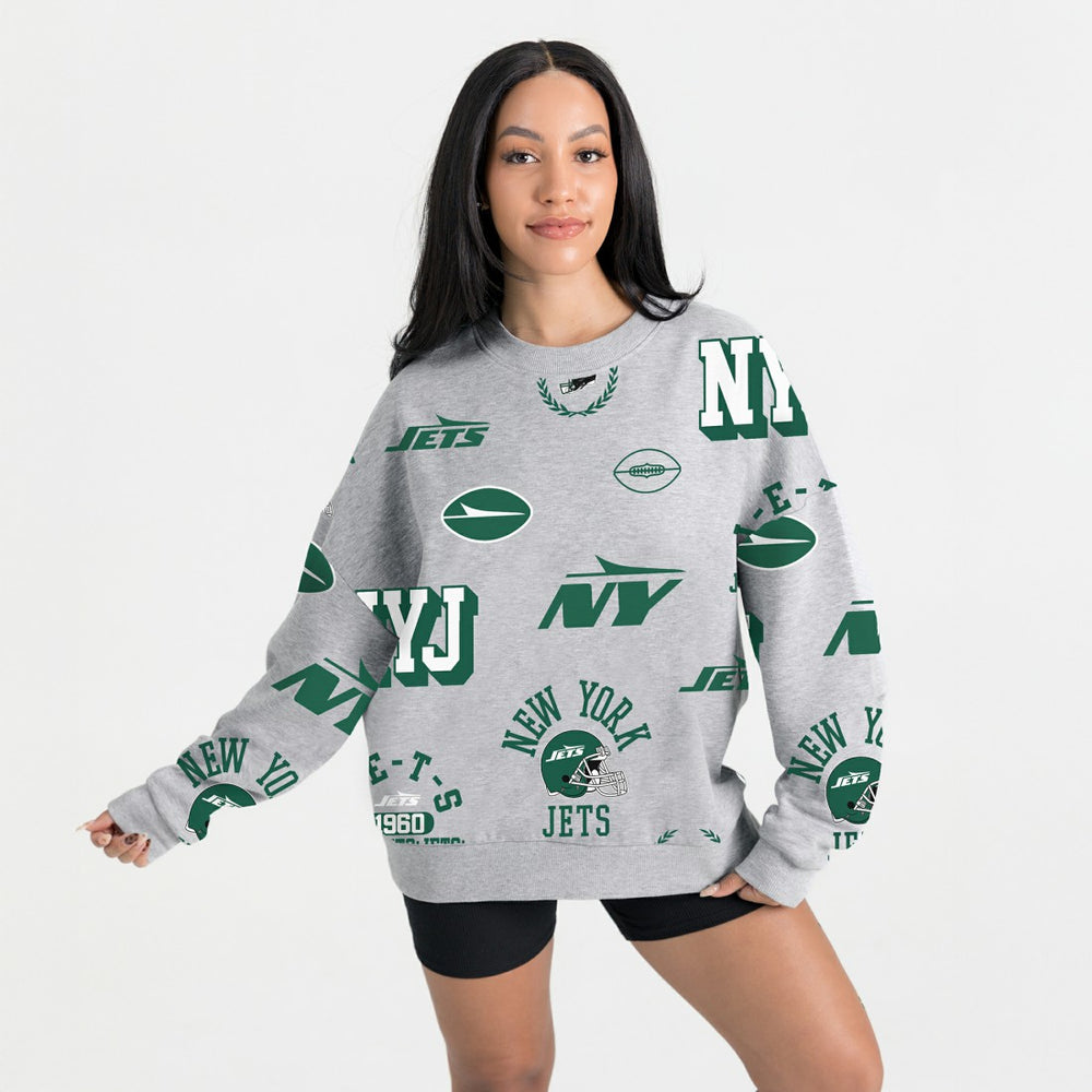 New York Jets Gameday Couture Women's Always On Repeat Fleece Sweatshirt