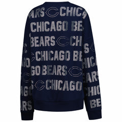 Chicago Bears Gameday Couture Women's Oversized Hype Era Rhinestone Text Sweatshirt
