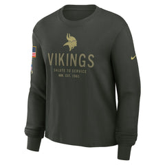 Minnesota Vikings Nike Women's 2025 Salute to Service Sideline Dri-FIT Long Sleeve T-Shirt