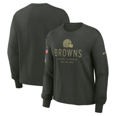 Cleveland Browns Nike Women's 2025 Salute to Service Sideline Dri-FIT Long Sleeve T-Shirt