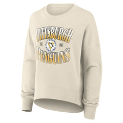 Pittsburgh Penguins Fanatics Women's Oversized Vintage Slice Pullover Sweatshirt Discount