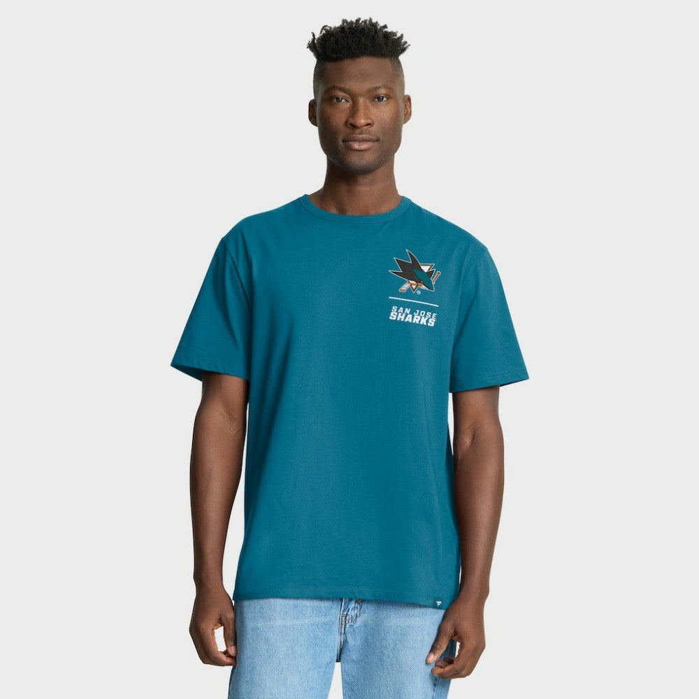 San Jose Sharks Fanatics Crash The Net Legacy T-Shirt On Sale