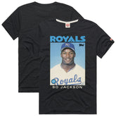 Bo Jackson Kansas City Royals Homage 1986 Topps Baseball Card Player T-Shirt | MLB Near me