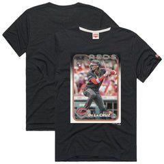 Elly De La Cruz Cincinnati Reds Homage 2024 Topps Baseball Card Player Tri-Blend T-Shirt | MLB For sale