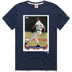 Greg Maddux Atlanta Braves Homage 1993 Topps Baseball Card Player T-Shirt | MLB Outlet