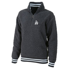 Los Angeles Dodgers G-III 4Her by Carl Banks Women's Play Action Sherpa Fleece Quarter-Zip Jacket | MLB Shop