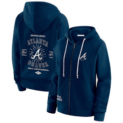 Atlanta Braves WEAR by Erin Andrews Women's Vintage Full-Zip Raglan Hoodie | MLB For sale