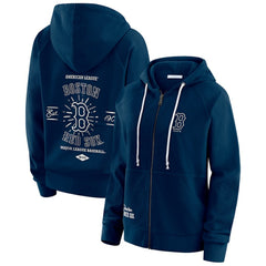 Boston Red Sox WEAR by Erin Andrews Women's Vintage Full-Zip Raglan Hoodie | MLB Outlet