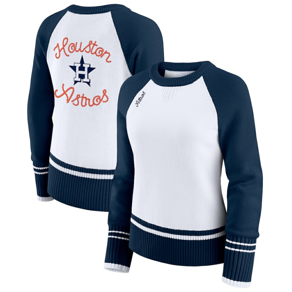 Houston Astros WEAR by Erin Andrews Women's Colorblock Raglan Sweater | MLB Discount