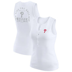 Philadelphia Phillies WEAR by Erin Andrews Women's Rib-Knit Henley Tank Top | MLB Discount