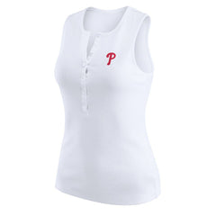 Philadelphia Phillies WEAR by Erin Andrews Women's Rib-Knit Henley Tank Top | MLB Discount