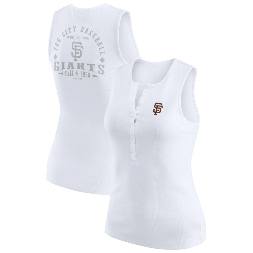 San Francisco Giants WEAR by Erin Andrews Women's Rib-Knit Henley Tank Top | MLB Online