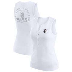 San Diego Padres WEAR by Erin Andrews Women's Rib-Knit Henley Tank Top | MLB On Sale