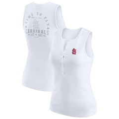 St. Louis Cardinals WEAR by Erin Andrews Women's Rib-Knit Henley Tank Top | MLB US
