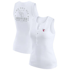 Cleveland Guardians WEAR by Erin Andrews Women's Rib-Knit Henley Tank Top | MLB Discount
