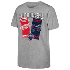 Youth 2025 NHL Stadium Series Columbus Blue Jackets vs. Detroit Red Wings Matchup T-Shirt Discount