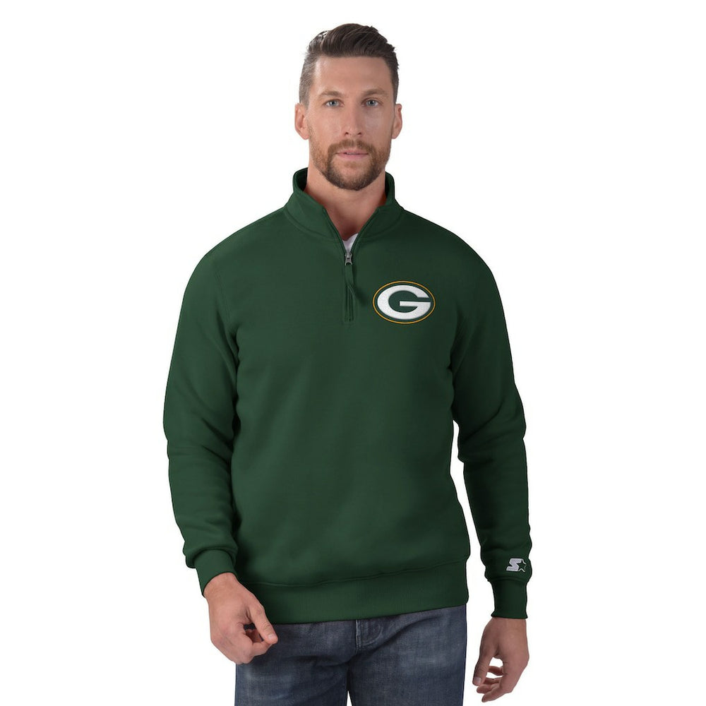 Green Bay Packers Starter Classic Quarter-Zip Pullover Sweatshirt