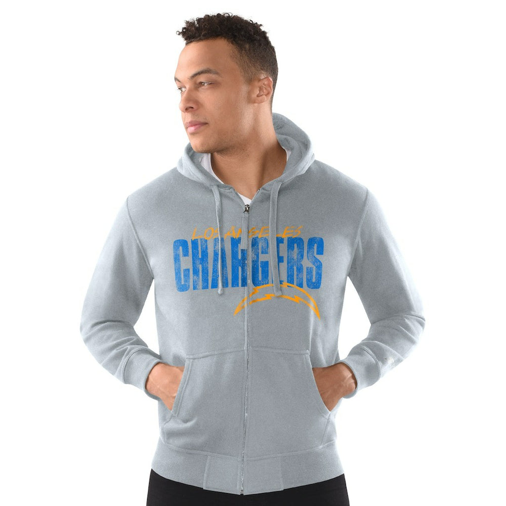 Los Angeles Chargers Starter Distressed Classic Full-Zip Hoodie