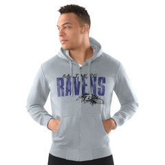Baltimore Ravens Starter Distressed Classic Full-Zip Hoodie