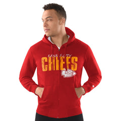 Kansas City Chiefs Starter Distressed Classic Full-Zip Hoodie