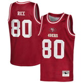 Jerry Rice San Francisco 49ers Youth Retired Player NFL Basketball Fashion Jersey - Scarlet outlet