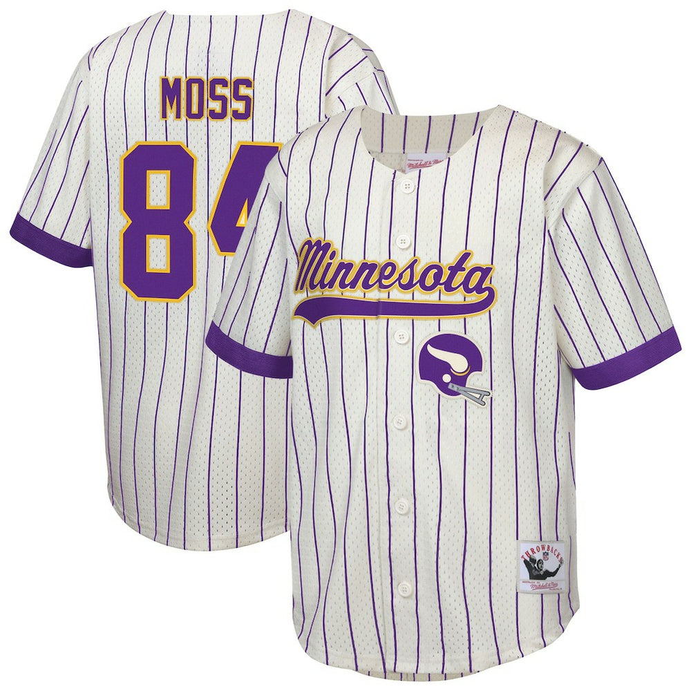 Minnesota Vikings Mitchell & Ness Randy Moss Youth Retired Player Name & Number Baseball Jersey
