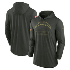 Los Angeles Chargers Nike 2025 Salute to Service Sideline Dri-FIT Lightweight Hooded Pullover