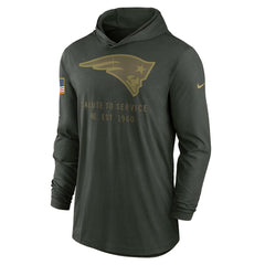 New England Patriots Nike 2025 Salute to Service Sideline Dri-FIT Lightweight Hooded Pullover